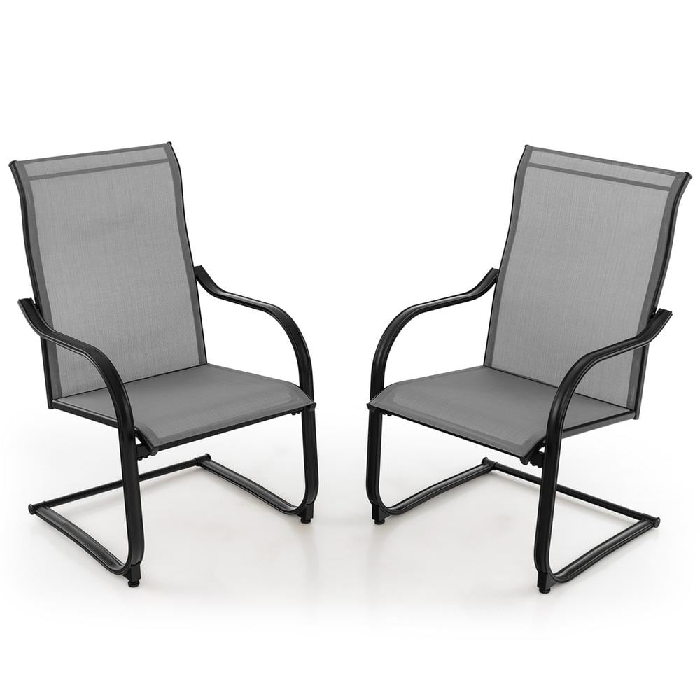 Costway 2-Piece C-Spring Motion Outdoor Dining Chairs All Weather