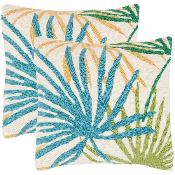 Safavieh Tropical Flower Soleil Square Outdoor Throw Pillow (Pack of 2)