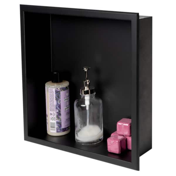 ALFI BRAND Matte Black 16 in. x 16 in. Stainless Steel Niche