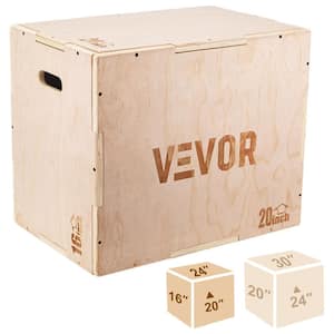 Wood Plyo Box 24 in. x 20 in. x 16 in. Step Up Exercise Platform Puzzle Box Design Plyo Box for Training & Conditioning