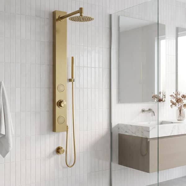 VIGO Gardenia 39 in. H x 4 in. W 2-Jet Shower Panel System with