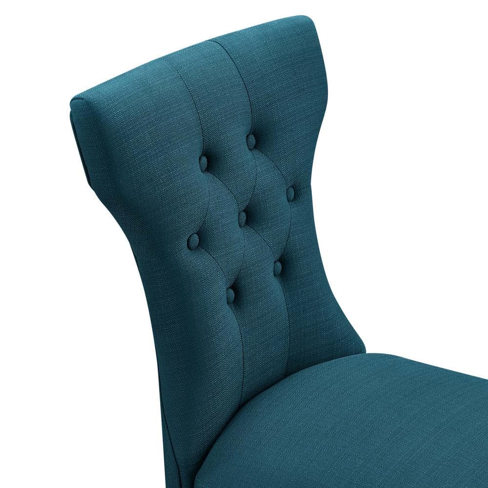 Azure Elegance High-Back Upholstered Wood Side Chair