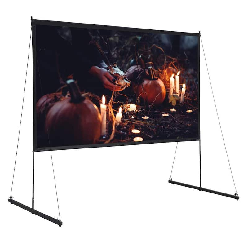 150 in. Diagonal Portable Detachable Projector Screen with Stand