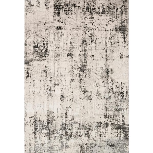 LOLOI II Alchemy Silver/Graphite 2 ft. 8 in. x 7 ft. 6 in. Contemporary Abstract Runner Rug