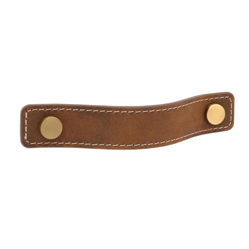 Saddle Leather 4 in. (102 mm) Center-to-Center Rustic Satin Brass Drawer Pull price history on PriceWatchPro