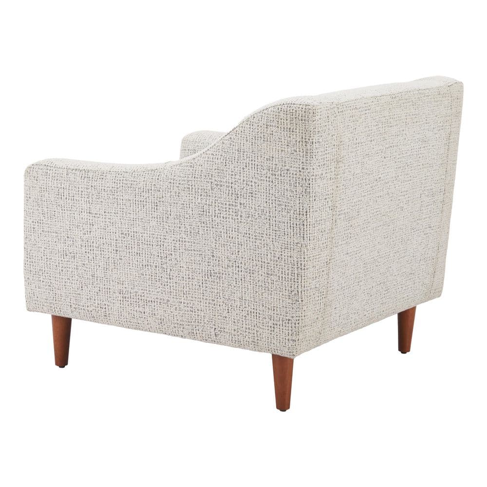 Three-quarter rear view of the gray Koseli arm chair.