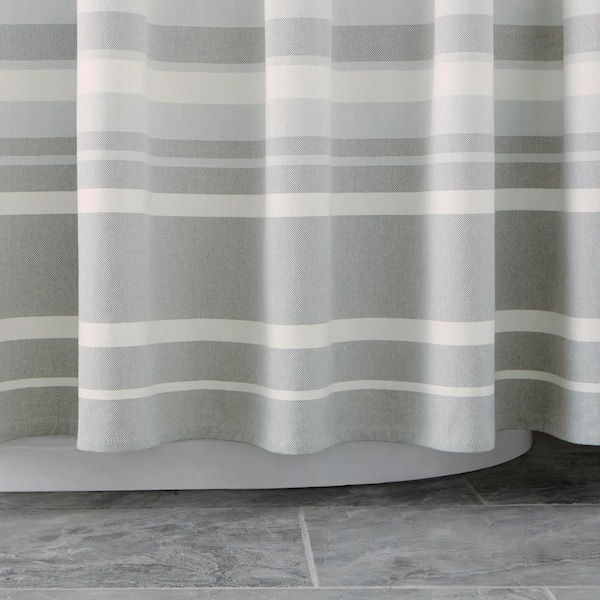 Home Decorators Collection 72 In Gray, Black White Grey Striped Shower Curtains
