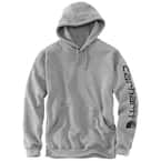 Mens Carhartt Hooded Logo Sweatshirt Tourmaline Heather