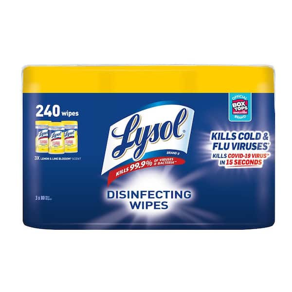 Lysol 80-Count Lemon and Lime Blossom Scent Disinfecting Wipes (3-Pack)
