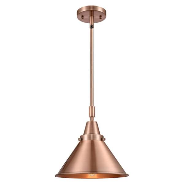 Briarcliff 100-Watt 1-Light Antique Copper Standard Mini Pendant Light with Metal Shade