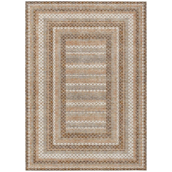 Chantille Machine Washable Indoor/Outdoor Abstract ACN2011 Chocolate 9 ft. x 12 ft. Area Rug