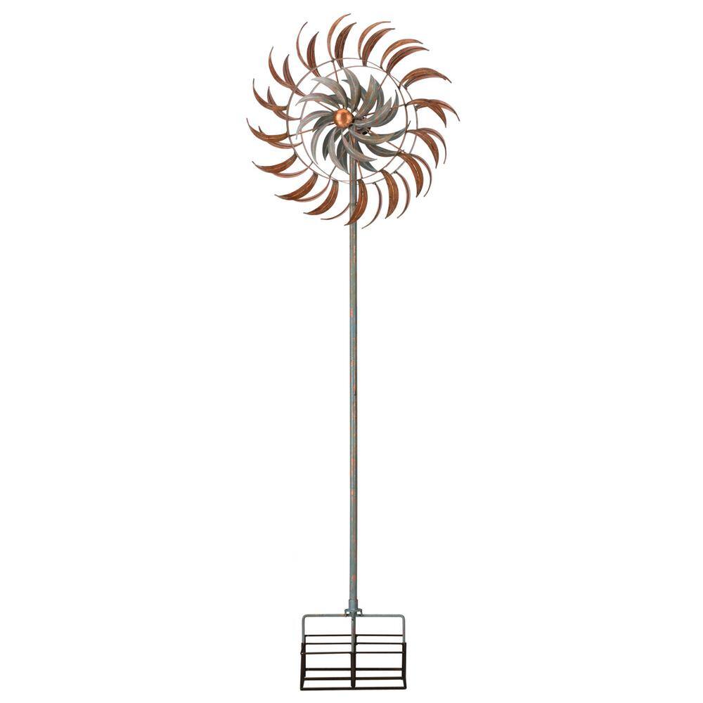 24" Copper and Patina Rotating Kinetic Wind Spinner