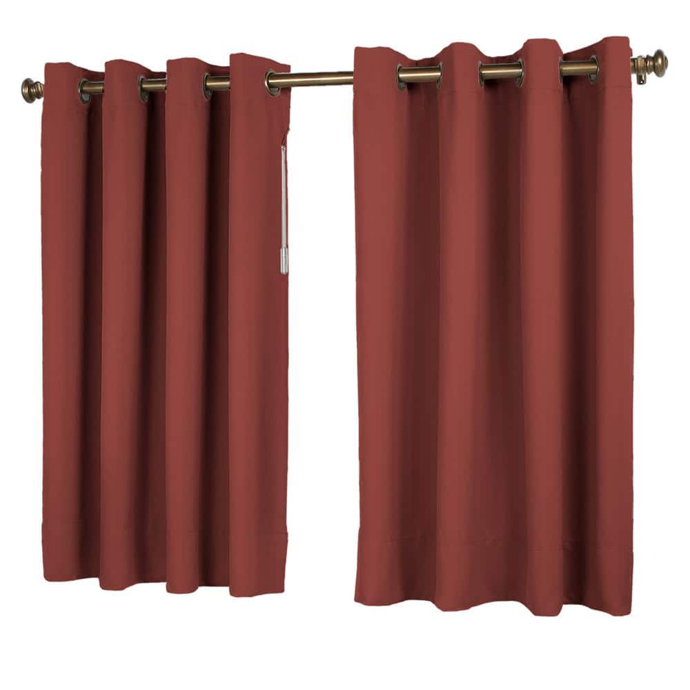 Garnet Blackout Pleated Grommet Polyester Window Panel