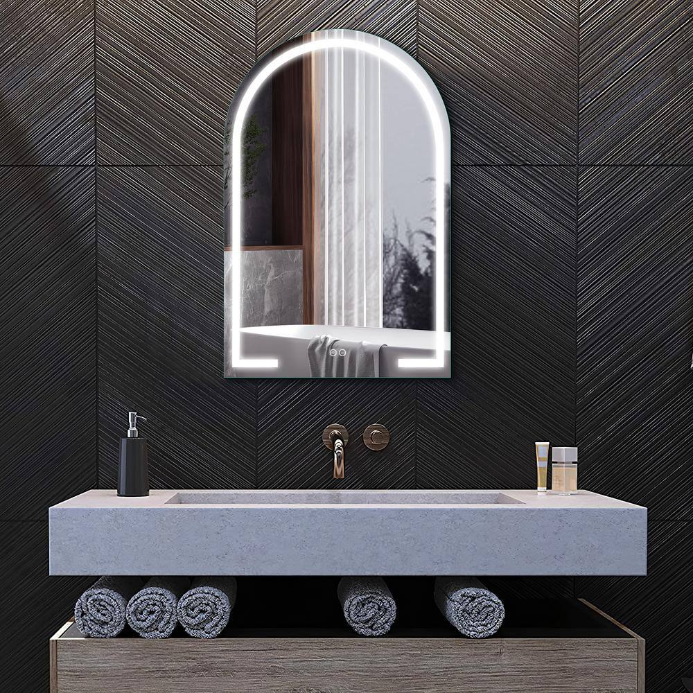 24 in. W x 31 in. H Arched Frameless Mirror Wall Mirror Bathroom Vanity Mirror price history on PriceWatchPro