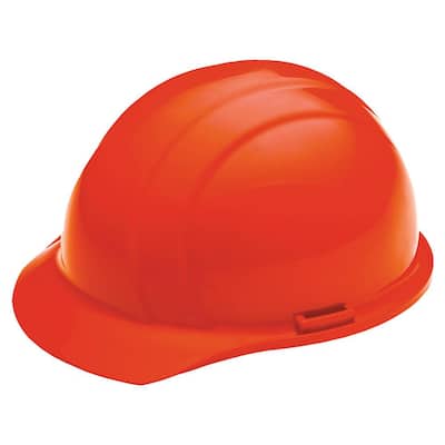 4 Point Nylon Suspension Slide-Lock Cap Hard Hat in Hi Viz Orange