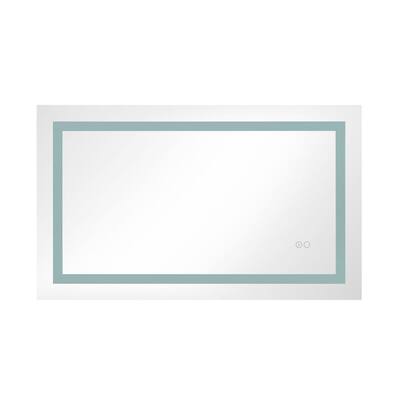 ANGELES HOME 40 in. W x 24 in. H Rectangular Frameless Wall Mounted Anti-Fog LED Light Bathroom Vanity Mirror in Silver