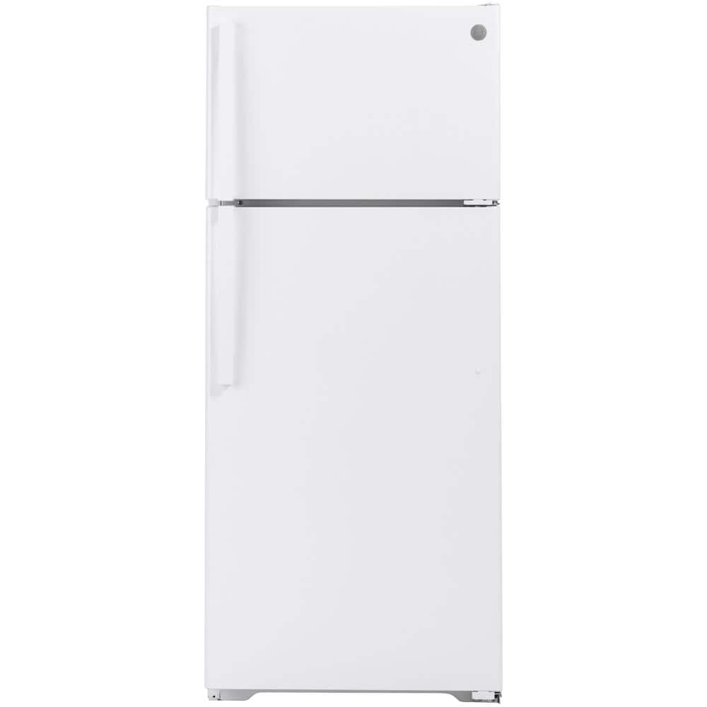 White 28-Inch Top Freezer Refrigerator with Glass Shelves