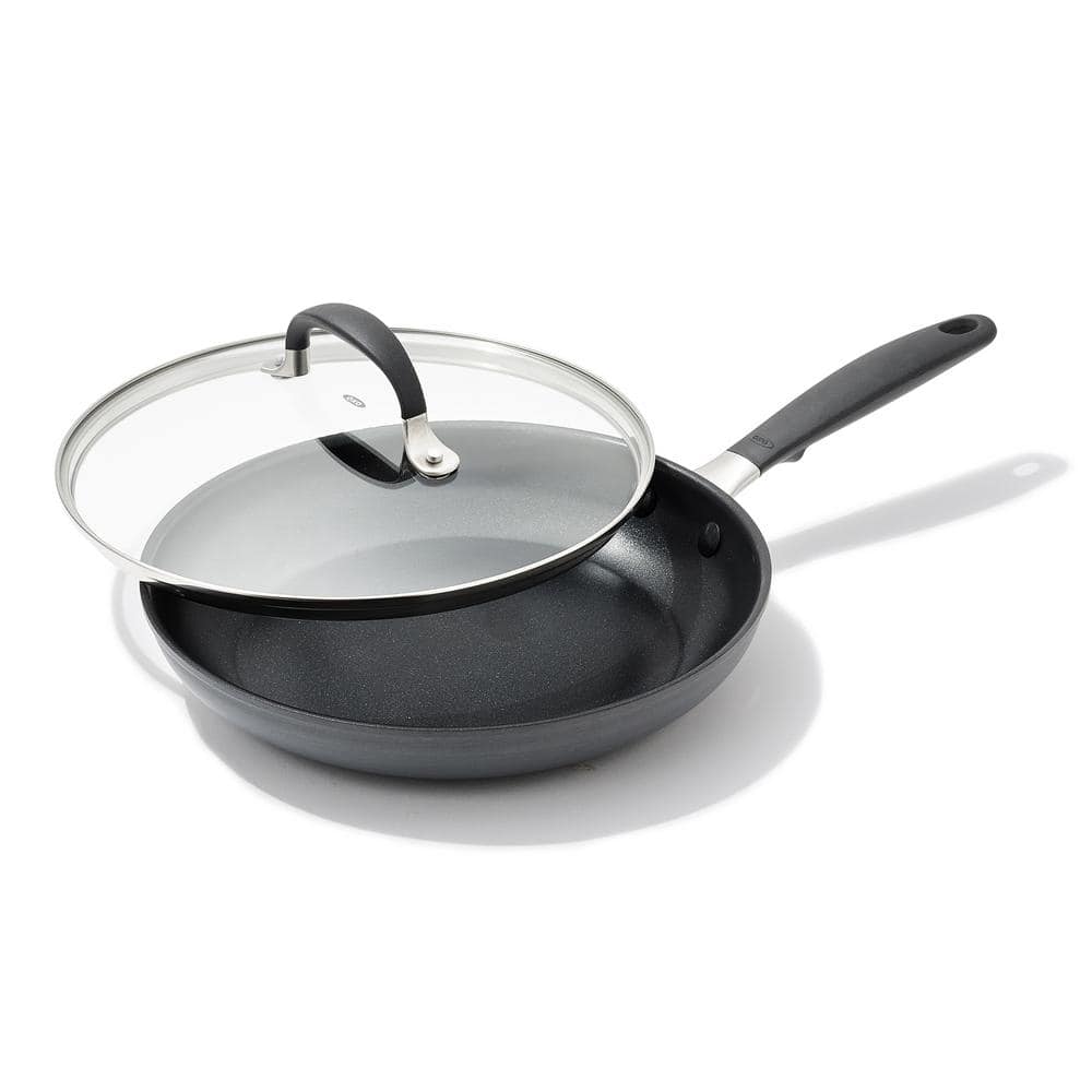 OXO Good Grips 9 .5in. Aluminum Frying Pan Skillet with Lid, Black