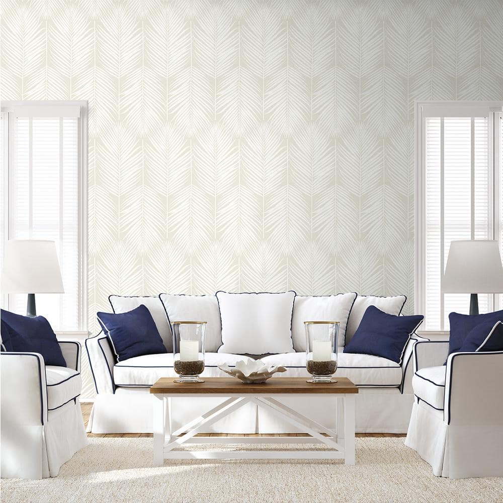 Sea Salt Palm Silhouette Vinyl Peel and Stick Wallpaper Roll