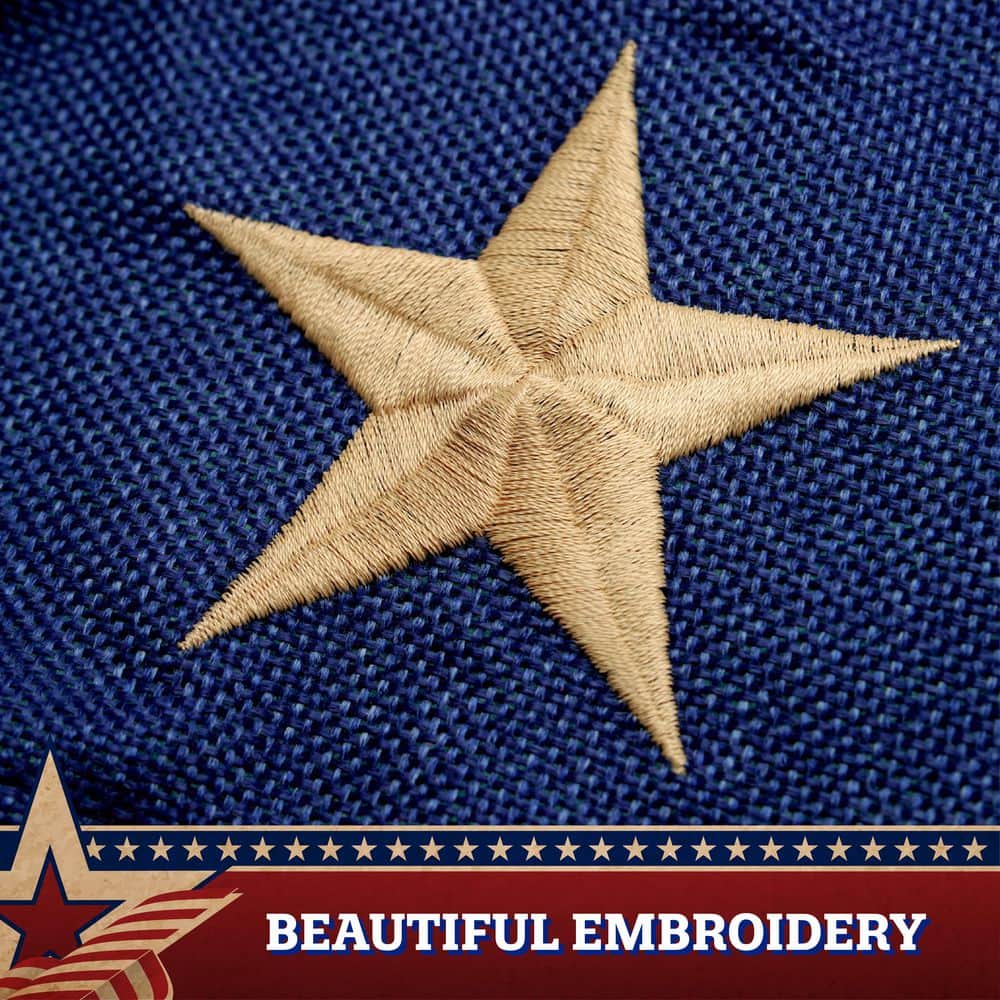 Patriotic Red and Blue Polyester Pleated Fan Flag 3x6FT