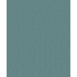 Perry Teal Capsule Geometric Paper Non-Woven Unpasted Wallpaper Roll (covers 56 sq. ft.)