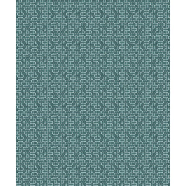 Seabrook Designs Perry Teal Capsule Geometric Paper Non-Woven Unpasted Wallpaper Roll (covers 56 sq. ft.)