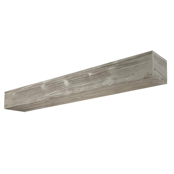 72 in. W x 9 in. D Gray Rustic Wood Mounted Decorative Wall Shelf