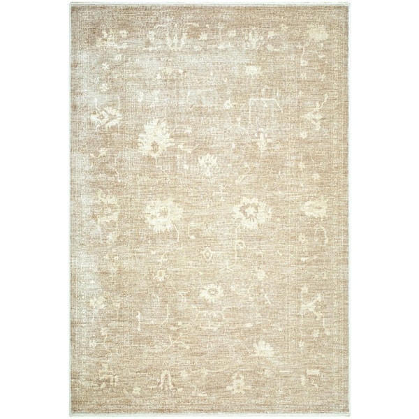 Galey Alix x Livabliss Fetscher III Vintage Damask Area Rug, 6'7 in. x 9'6 in. (7' x 10'), Light Brown