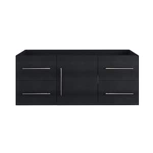 Napa 60 in. W x 22 in. D x 21 in. H Single Sink Bath Vanity Cabinet without Top in Black Ash, Wall Mounted