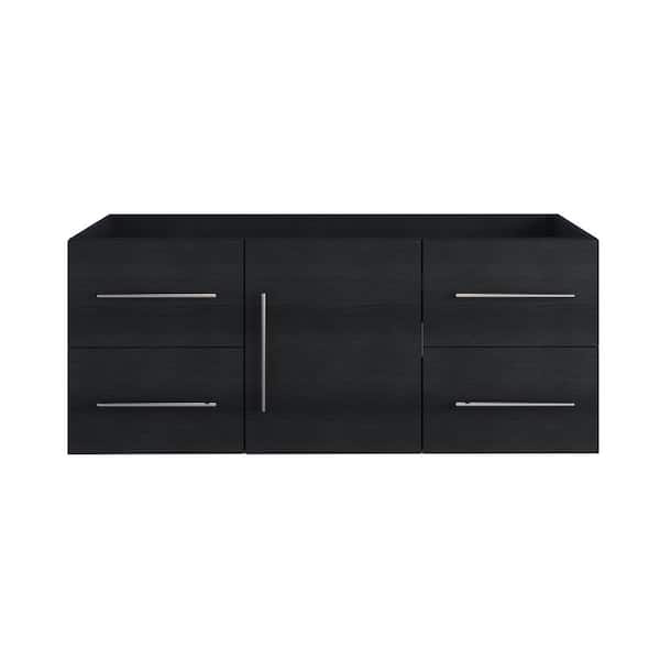 VOLPA USA AMERICAN CRAFTED VANITIES Napa 60 in. W x 22 in. D x 21 in. H Single Sink Bath Vanity Cabinet without Top in Black Ash, Wall Mounted