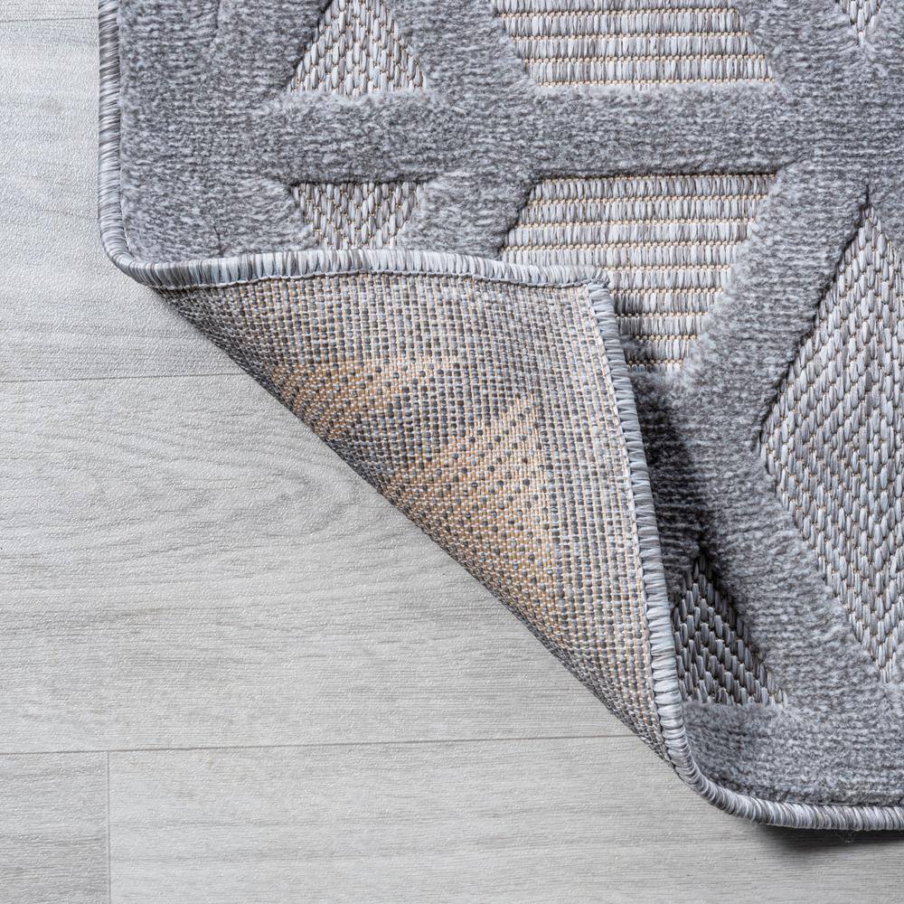 Talaia Light Gray Geometric Synthetic Indoor/Outdoor Rug