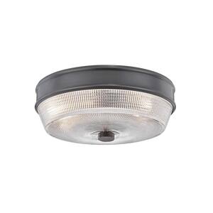 Lacey 10.25 in. 2-Light Old Bronze Flush Mount