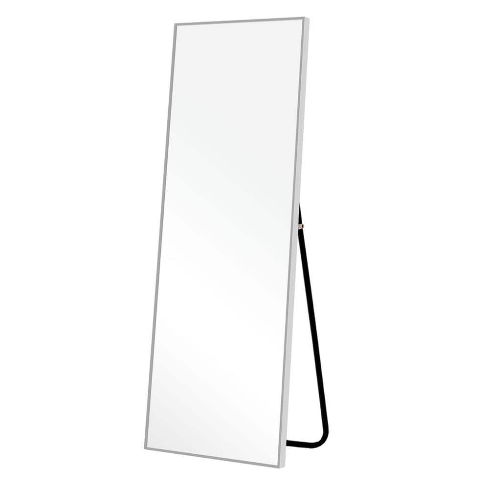 65 in. x 22 in. Classic Rectangle Aluminum Alloy Silver Framed Full-Length Mirror Floor Mirror price history on PriceWatchPro