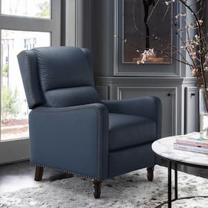 26 in. W Navy Living Room Chairs Recliner Armchair with Nailhead Trim