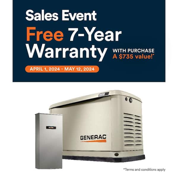 Generac Guardian 22,000-Watt (LP)/19,500-Watt (NG) Air-Cooled Whole House Generator with Wi-Fi and 200-AmpTransfer Switch