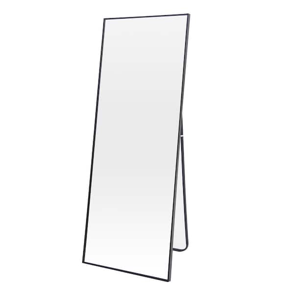 Unbranded 32 in. W x 70.8 in. H Black Rectangle Full Length Mirror, Aluminum Alloy Frame Floor Mirror