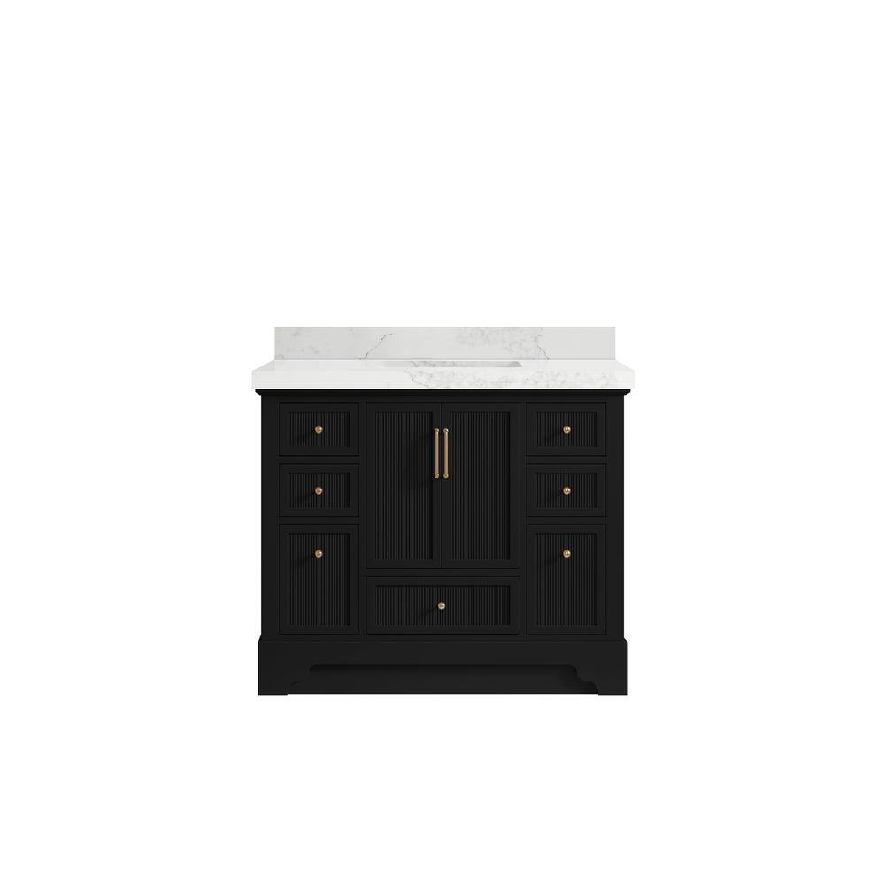 Alys 42 in. W x 22 in. D x 36 in. H Single Sink Bath Vanity in Black with 2 in. Calacatta Nuvo Top price history on PriceWatchPro
