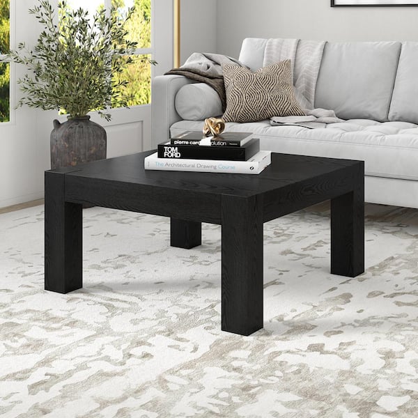 Meyer Cross Langston 34 in. Black Grain Oak Square MDF Coffee Table CT1858