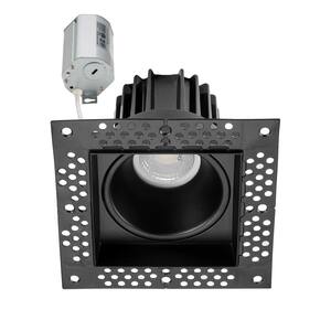 2 in. Trimless Slim Square Recessed Anti-Glare LED Downlight, Black, Canless IC Rated, 600 Lumens, 5 CCT 2700K-5000K