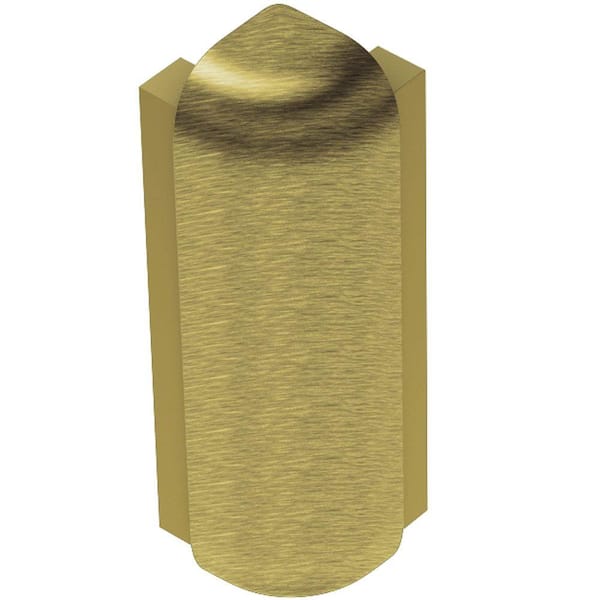 Schluter Rondec-Step Brushed Brass Anodized Aluminum 1/2 in. x 2-3/4 in. Metal 90° Outside Corner