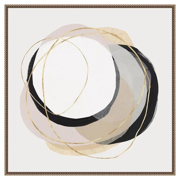 Amanti Art "Ring of Gold I" by PI Studio 1-Piece Floater Frame Giclee Abstract Canvas Art Print 30 in. x 30 in.