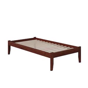 Concord Walnut Twin XL Platform Bed with Open Foot Board