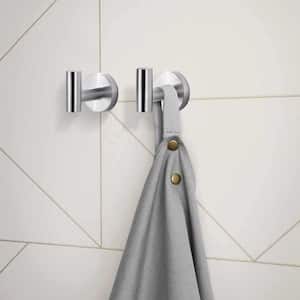 Round Bathroom Robe Hook in Stainless Steel Brushed Nickel (2-Pack)