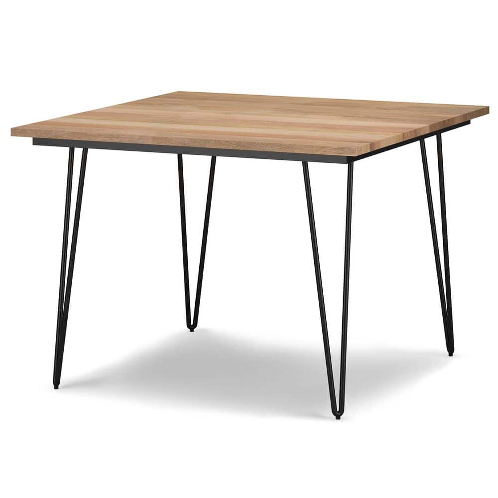 Hunter 42" Natural Mango Wood Industrial Dining Table