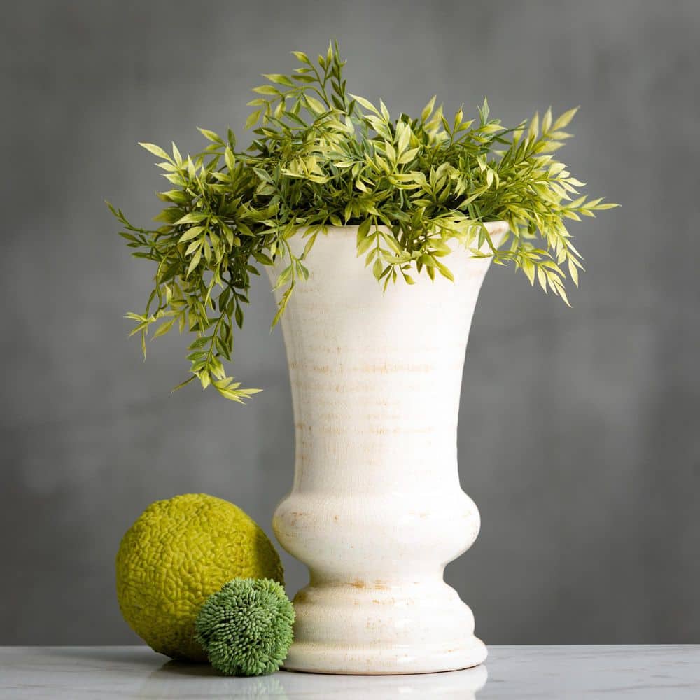 Effortless Ivory Ceramic Bouquet Vase 8.5"L x 11.5"H