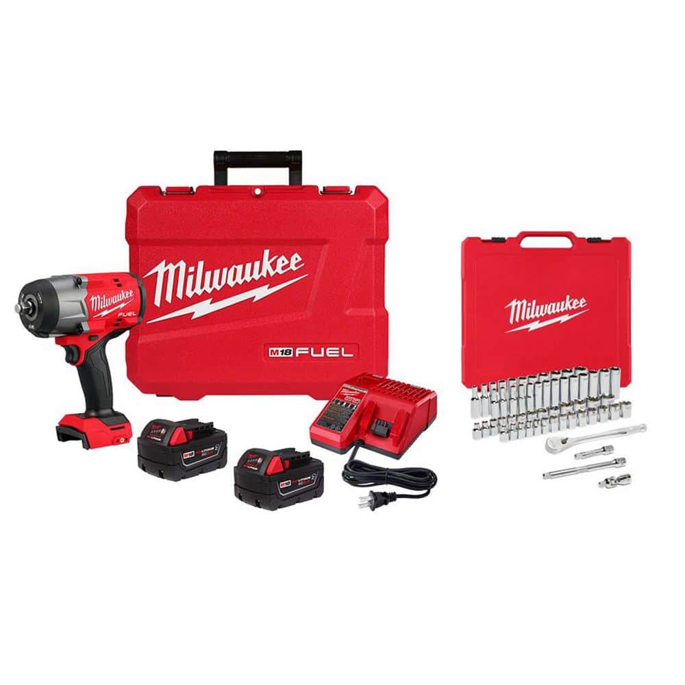 M18 FUEL 18V Lithium-Ion Brushless Cordless High-Torque 1/2 in. Impact Wrench w/Friction Ring Kit w/ Mechanics Tool Set price history on PriceWatchPro