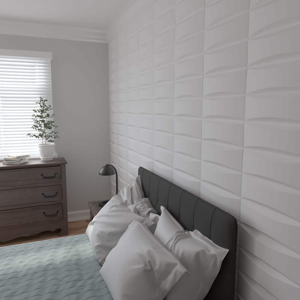 White 3D Textured PVC Decorative Wall Panel