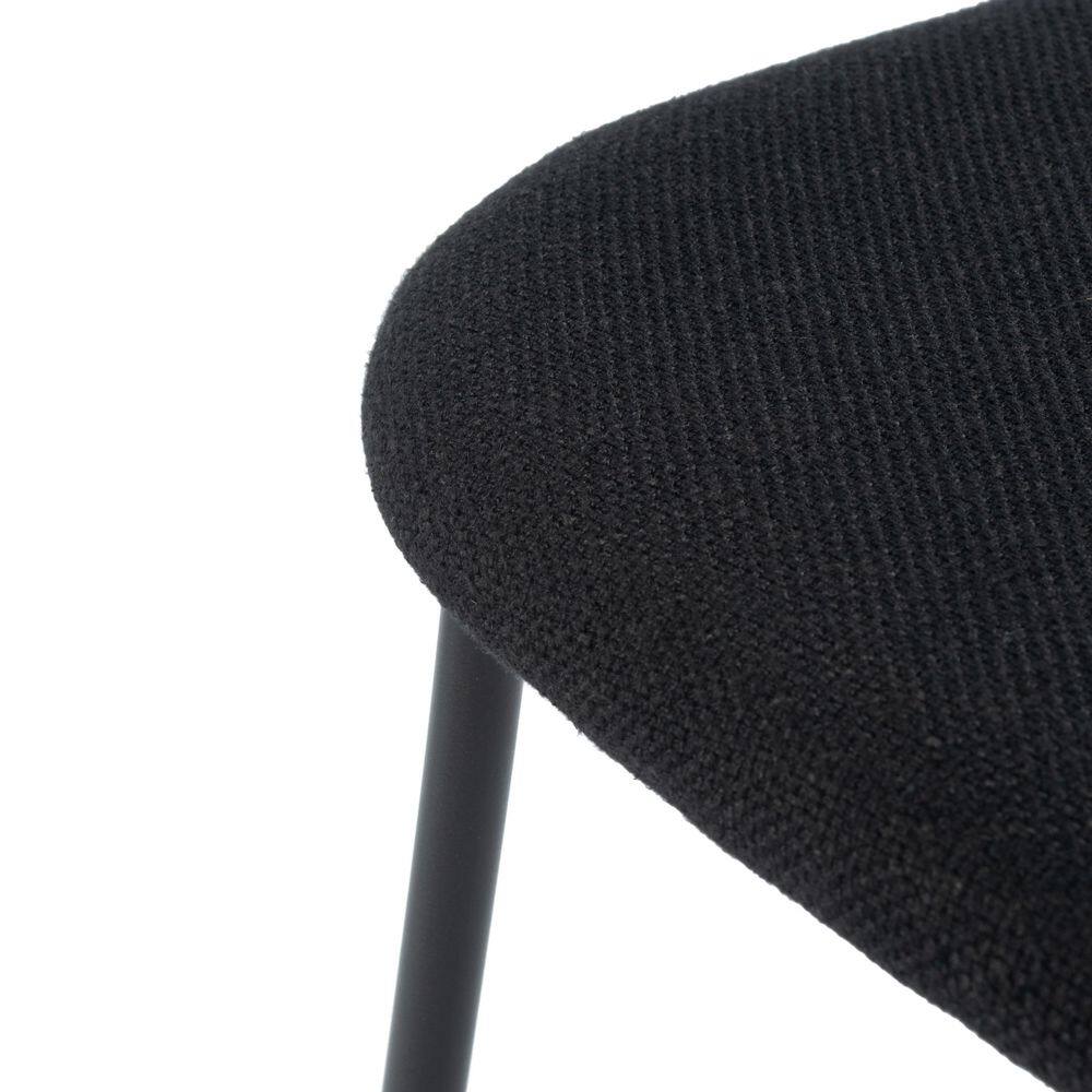 Mid-Century Oak and Black Iron Saddle Counter Stool