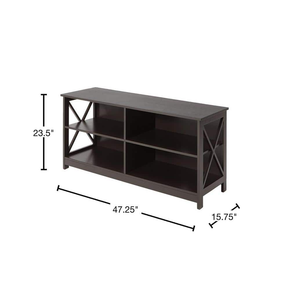 Espresso Brown MDF Open Shelf TV Stand