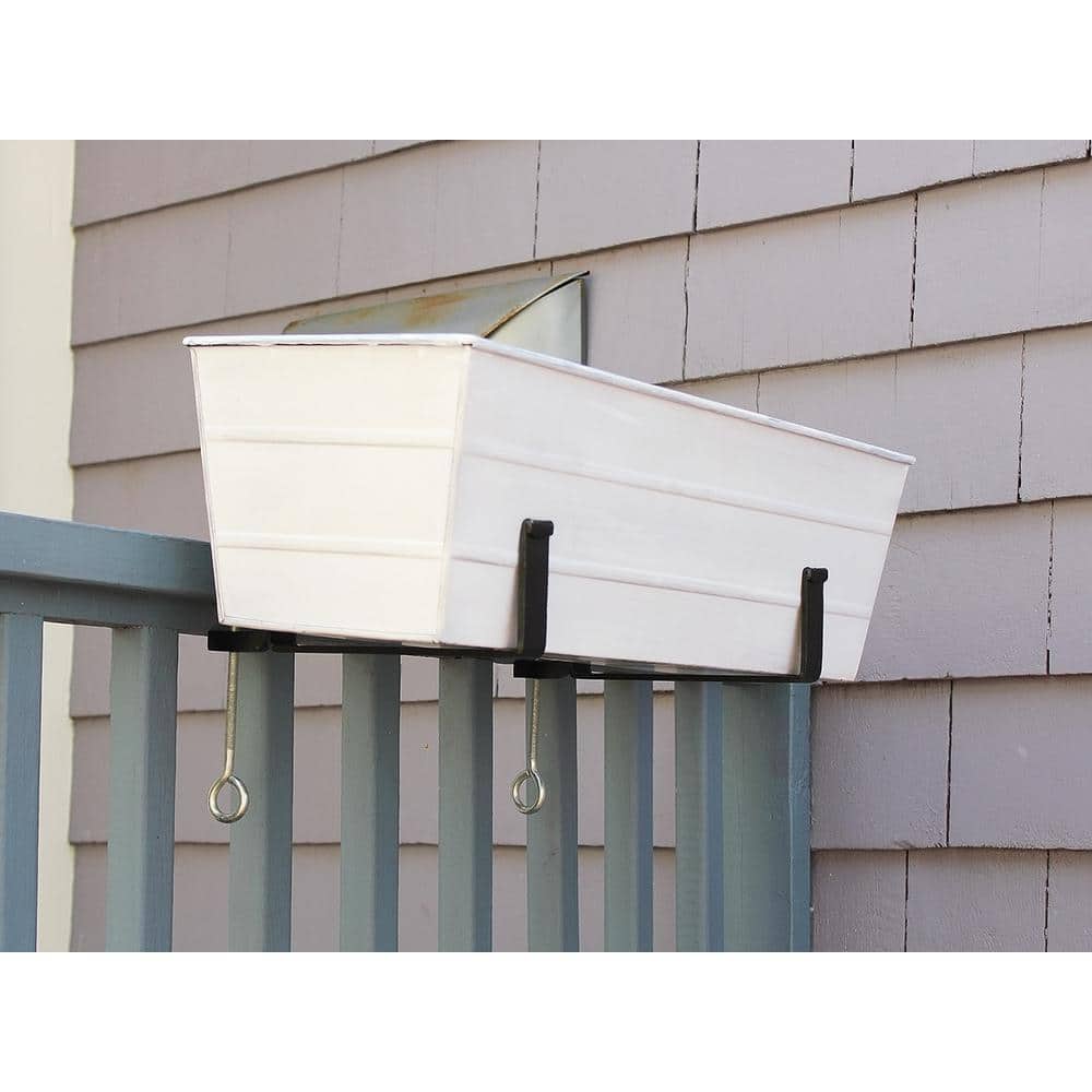 Medium Cape Cod White Galvanized Steel Flower Box Planter